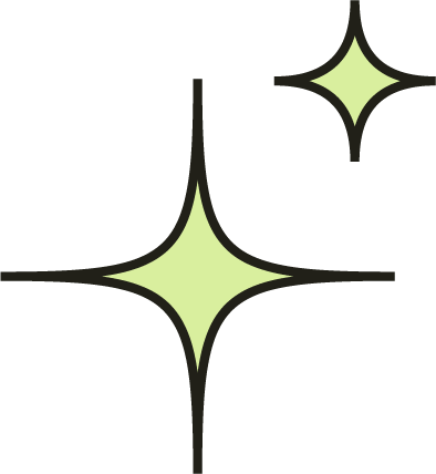 two small lime green stars